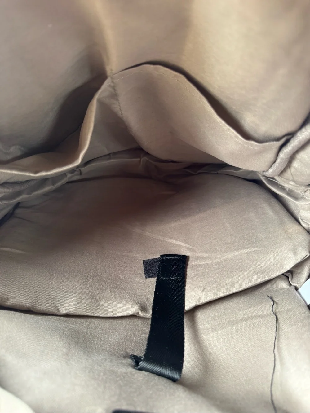 Adrienne Vittadini Quilted Taupe Nylon Backpack with Front Pockets